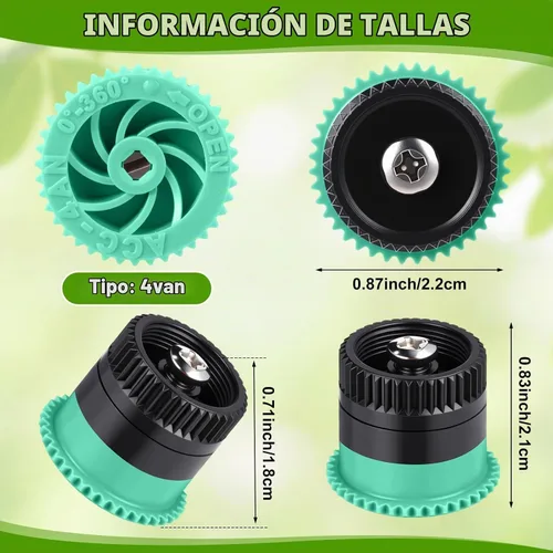Vista 2 de Honoson 16 Piezas Cabezales de Aspersores Emergentes de Repuesto de Boquilla de Radio de Arco Variable de Alta Eficiencia Compatibles con Aspersores
