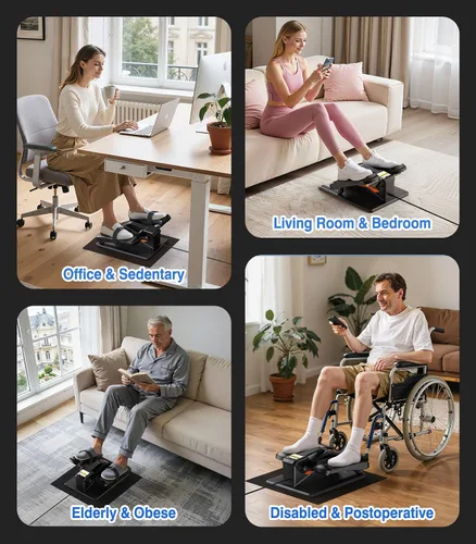 Vista 7 de Portable Under Desk Elliptical Machine with Wireless Remote. 12 Manual & 3 Automatic Speeds. Pedal Ellipse Leg Exerciser. Leg Exerciser While