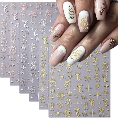 Vista 14 de 8 hojas de calcomanías de arte de uñas para el día de San Valentín, autoadhesivas, 3D, color plateado, rosa, rojo, labios, letras de corazón, diseño