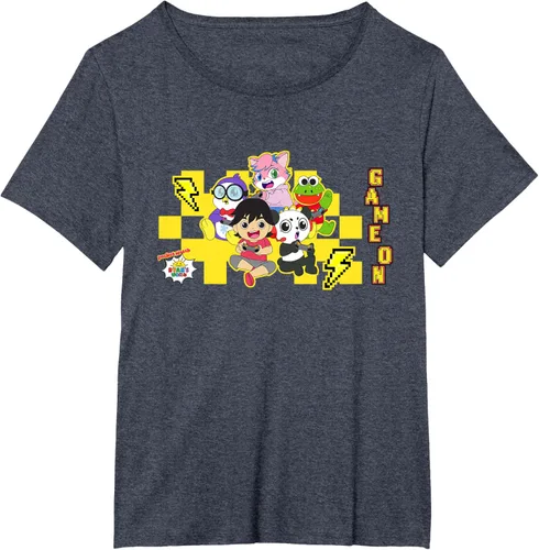 Vista 52 de Ryan's World Game On Characters Camiseta, Negro, S