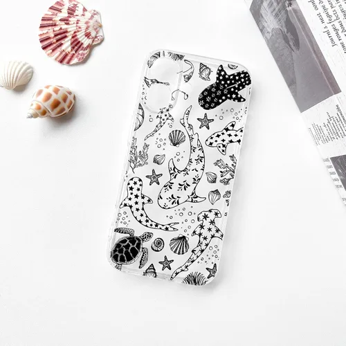 Vista 2 de NITITOP Funda para iPhone 17 Clear Sea Animal - Tortuga Negra negro (Black Turtle)