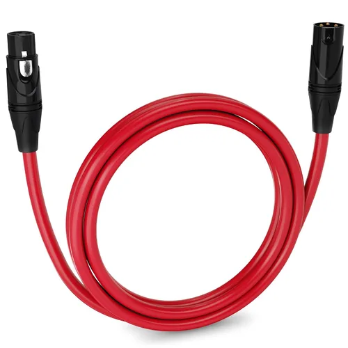 Vista 126 de LyxPro Cable de micrófono XLR hembra a macho de ángulo recto de 3 pines de 1.5 pies para altavoces amplificados, interfaz de audio, rendimiento