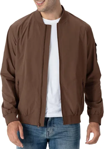 Vista 11 de Rdruko Chaqueta Bomber Ligera para Hombre Cazadora Cortavientos Casual Elegante a la Moda