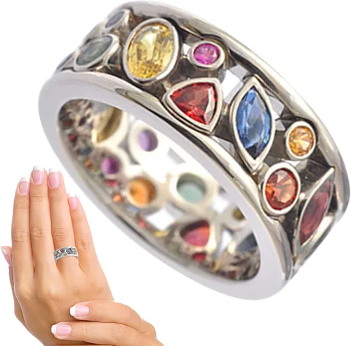 Vista 9 de Xuyuan Crystal Quartz - Multi-Color Hollow s for Women Crystal Jewelry Exquisite Simple Zircon Jewelry Gift for Mom Daughter