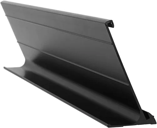 Vista 2 de ExcelMark Soporte de placa de identificación de aluminio de 2 x 8 pulgadas para escritorio, soporte de letrero de puerta de negocios de oficina Negro