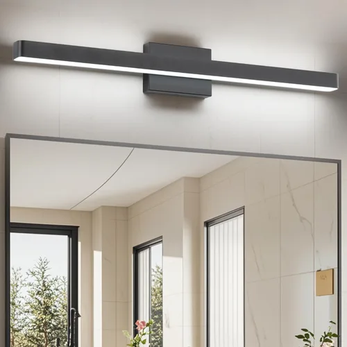 Vista 10 de Barra de luz LED moderna para tocador de baño (16 pulgadas, blanco frío 6000 K), accesorios de iluminación de pared de baño de acrílico moderno