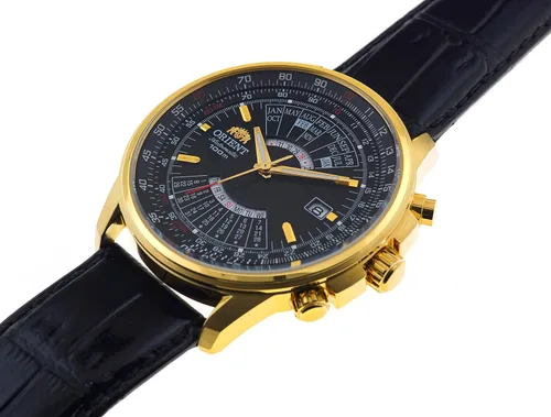 Vista 2 de Orient Sports Reloj dorado con calendario multiaño automático con esfera negra EU07009B