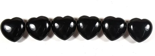 Vista 5 de Par 1.181 in Negro Obsidiana Puffy Corazones Pulidos Natural Volcánico Vidrio Piedra Preciosa Cristal Mineral Especímenes - China (2PCs)