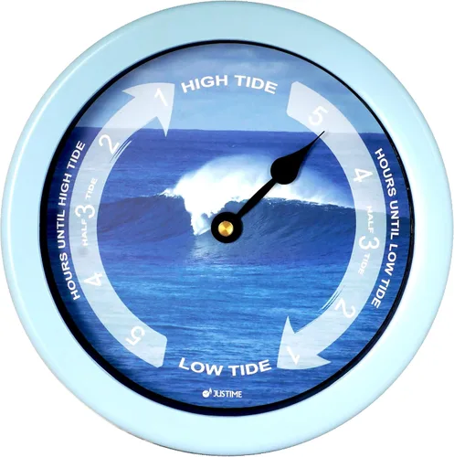 Vista 9 de JUSTIME Reloj de Marea Atlántico de 8.5 Pulgadas para la Costa Este, Reloj de Marea Alta y Baja con Estuche Resistente al Agua de Plástico, Gráficos