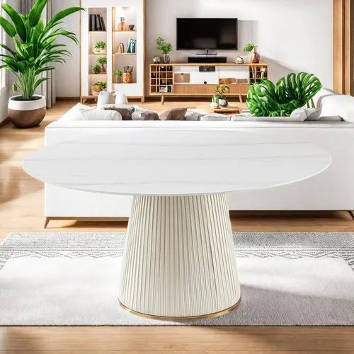 Vista 9 de Montary Juego de 2 sillas de comedor, modernas sillas de piel sintética color blanco crema con patas de metal dorado y respaldo ergonómico para sala