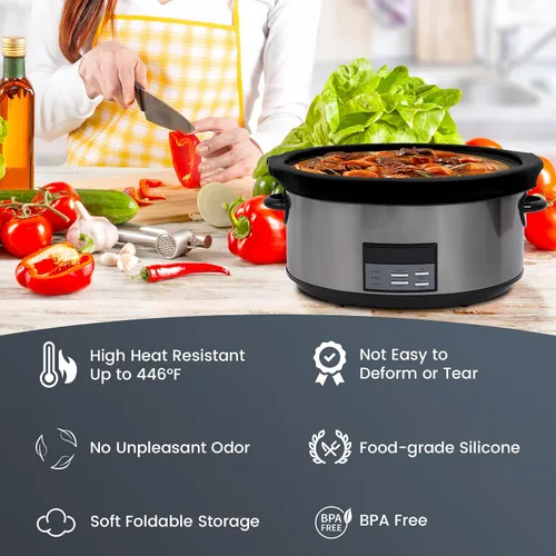 Vista 4 de Forros para olla de cocción lenta que se ajustan a Crock Pot de 6,5 a 7,5 l, 2 piezas de forros para olla de cocción lenta de 6,5 a 7,5 l para ollas