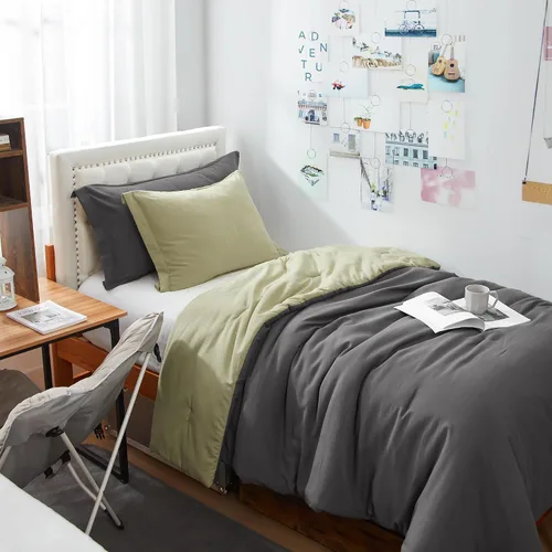 Vista 10 de Dorm Haul® Cozy College - Juego de edredón para cama individual XL - Leche de olmo/avena