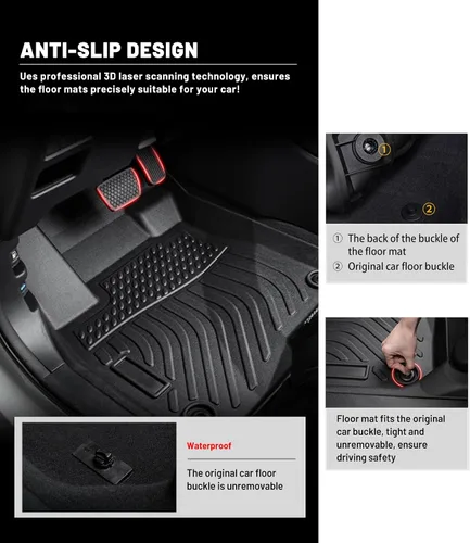 Vista 7 de Alfombrillas para el Suelo del Automóvil de Repuesto para Dodge Charger RWD/Chrysler 300 RWD 2011-2023 (NO para AWD) Revestimientos de Protección