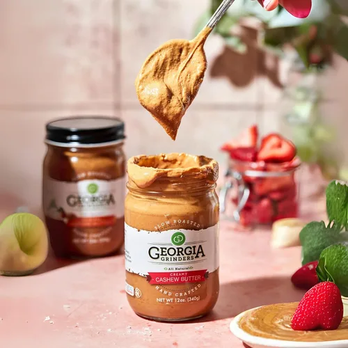 Vista 4 de Georgia Grinders Mantequilla de anacardo cremosa de 12 onzas, (1 CT), suave crema de anacardo gourmet, aprobada por Whole30, apta para dieta
