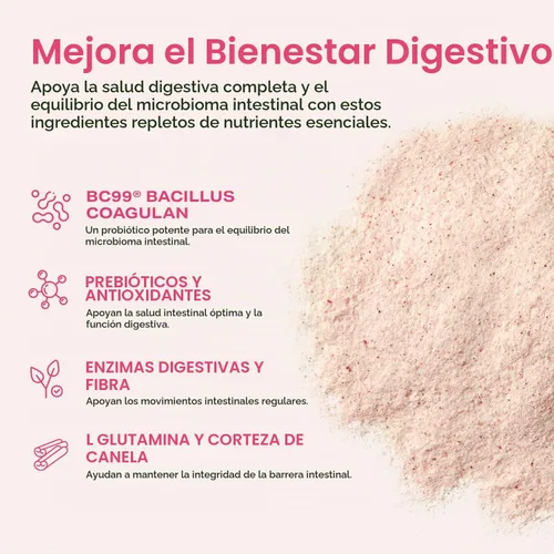 Vista 4 de Proper The Pinks - Bebida para aliviar la hinchazón, mezcla probiótica con enzimas prebióticas