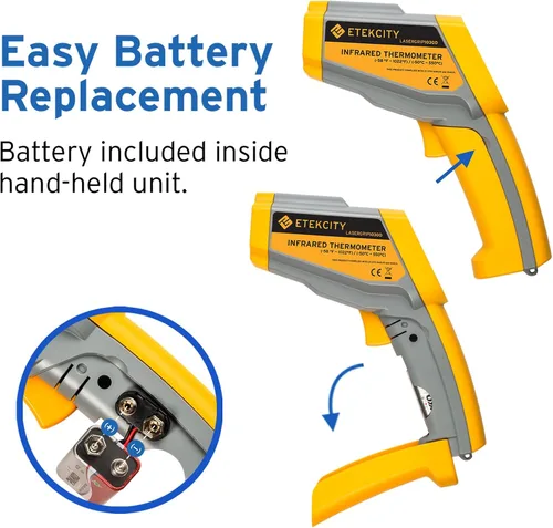 Vista 8 de Etekcity Termómetro infrarrojo Lasergrip 1030D (no para humanos) con filtro de temperatura sin contacto con láser dual, de 58 °F a 1022 ℉