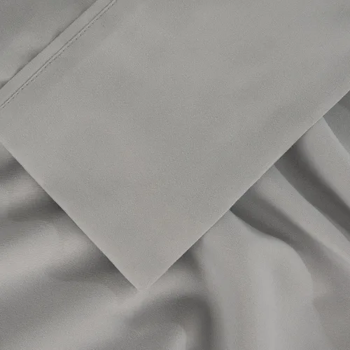 Vista 8 de Bedgear King Basic Bedding Essentials - Juego de sábanas ligeras, impermeables y transpirables, lavables, resistentes a las manchas, color gris claro