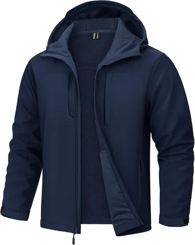 Vista 7 de TACVASEN Chaqueta Softshell para Hombre con Capucha Impermeable Abrigo Táctico de Vellón Abrigo de Invierno Rompevientos Chaquetas Ligeras