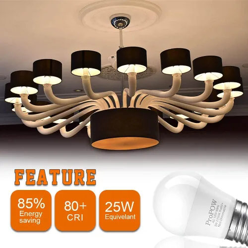 Vista 10 de Bombillas de 25 W equivalentes a bombillas LED A15 E26 de 3 W, color blanco suave, 2700 K, bombillas de bajo vatio, para el hogar, dormitorio