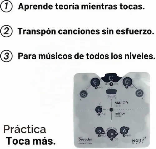 Vista 4 de Herramienta de Rueda del Círculo de Quintas con Soporte Integrado - Herramienta de Aprendizaje Musical para el Regreso a Clases - Decodificador