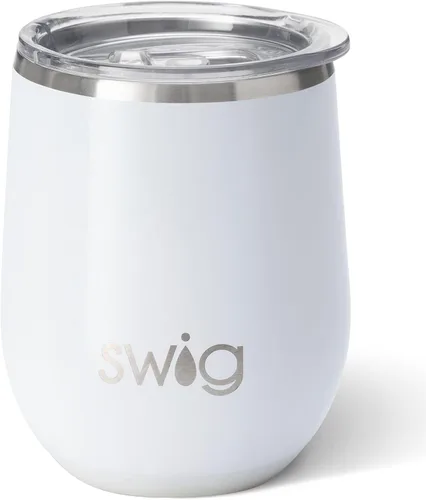 Vista 10 de Swig Life Vaso de vino de 12 onzas con tapa, acero inoxidable, apto para lavavajillas, portátil, triple aislamiento (todos los americanos)