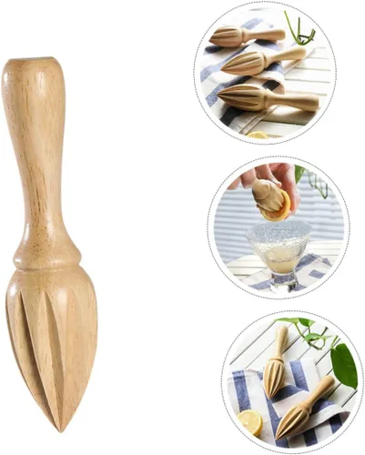 Vista 9 de Zerodeko Wooden Lemon Juicer Squeezer Manual Citrus Reamer Hand Press Fruit Extractor Ergonomic Design for Fresh Orange and Grapefruit Juice at Home