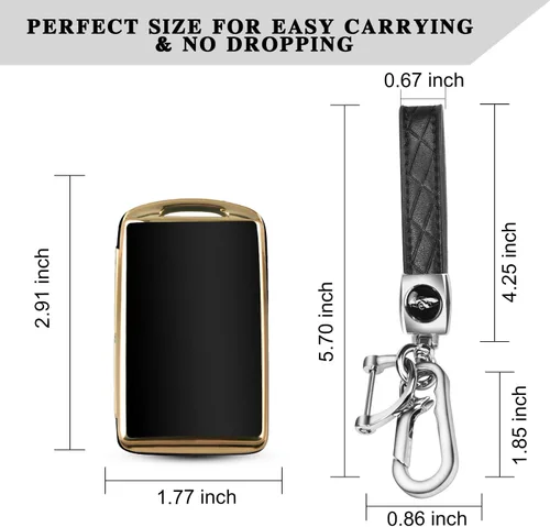 Vista 5 de QBUC - Funda protectora para llavero Mazda con llavero para Mazda 3, 3 Hatchback, CX-5, CX-9, CX-30 de 2019-2023