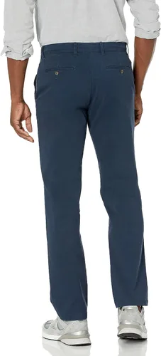 Vista 2 de Tienda Essentials Pantalón caqui elástico casual de ajuste recto para hombre
