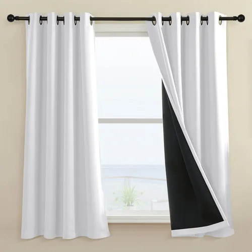 Vista 76 de Rutterllow - Cortinas 100% opacas, paneles de cortina con ojales, aislamiento térmico y bloqueo de luz para habitación y sala de estar