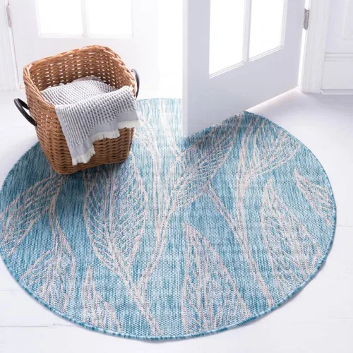 Vista 33 de Unique Loom Outdoor Botanical Collection Alfombra de área - Hoja (1.6 m x 2.4 m Rectangular, Carbón Marfil)
