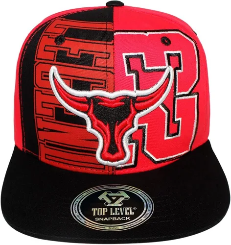 Vista 2 de 4350 DISTRICT Gorra ajustable de algodón Snapback para hombre (N21BUL17 REDBLK), Bull Legend_red Negro