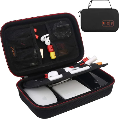 Vista 9 de Canboc Estuche organizador electrónico duro Bolsa de almacenamiento de A-A Oro rosa