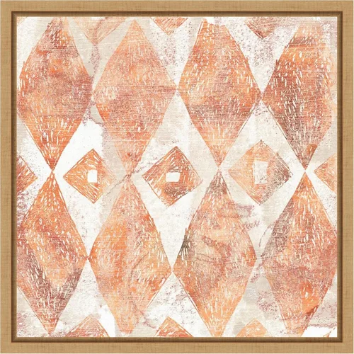 Vista 10 de Amanti Art Framed Canvas Wall Art 16x16 Red Earth Textile VI by June Erica Vess, Framed Wall Art Canvas, Abstract Artwork, Traditional Decor, Small