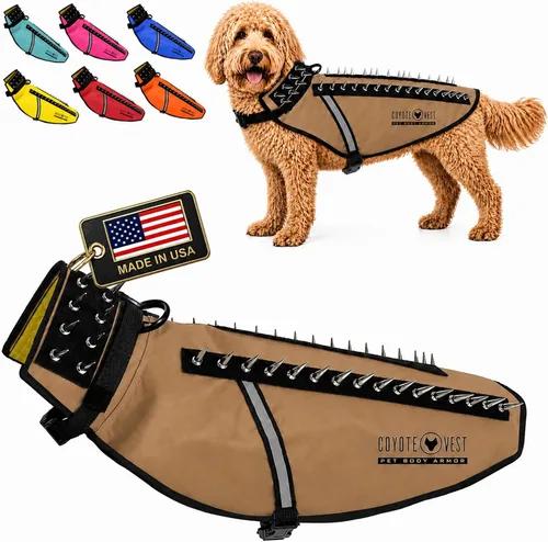 Vista 32 de CoyoteVest Chaleco Protector de Arnés para Perro, Accesorios Reflectantes para Perro con Picos para Proteger a tu Mascota de Ataques de Rapaces