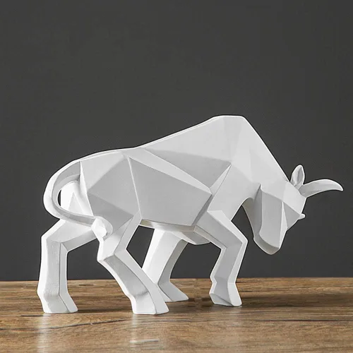 Vista 10 de ASNOMY Figurina de Toro de Poliresina para Decoración del Hogar, Esculturas Abstractas, Decoración del Hogar con Ornamento de Animal Original