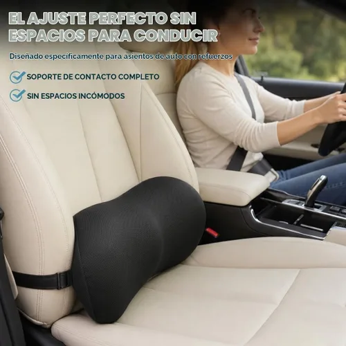 Vista 2 de Almohada de apoyo lumbar para coche con sistema de estabilidad Dual-Grip™ Almohada de espalda de espuma viscoelástica adaptativa avanzada