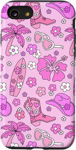 Vista 17 de iPhone 16 Coastal Cowgirl Estética Rosa Cowgirl Hat Cowboy Boots Boho Case