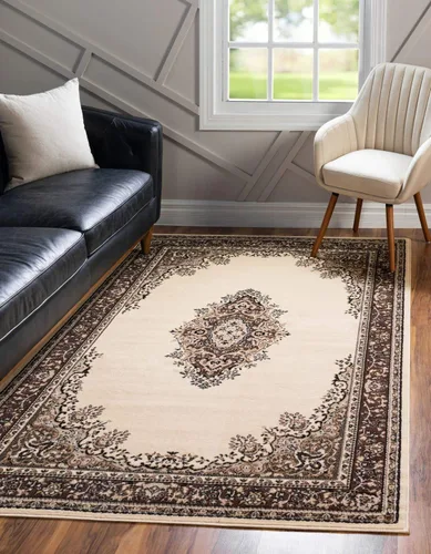 Vista 49 de Unique Loom - Alfombra de área estilo persa tradicional de la colección Reza, de 2 pies 2 pulgadas x 3 pies, colores negro y beige