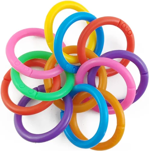 Vista 3 de TIHOOD - 210 piezas de anillos de plástico multicolor para encuadernación - Flexibles para tarjetas, documentos y muestras - 7 colores (20 mm)