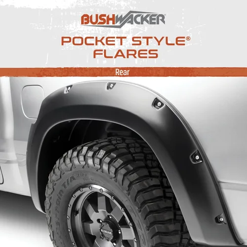 Vista 2 de Bushwacker - Estilo de bolsillo/remache, guardabarros traseros Compatible con Ram 1500 2019-2026 (excluye los modelos Rebel y TRX), negro 2