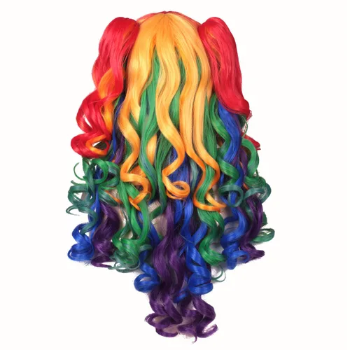 Vista 5 de ColorGround - Peluca larga rizada para cosplay con 2 coletas, talla única