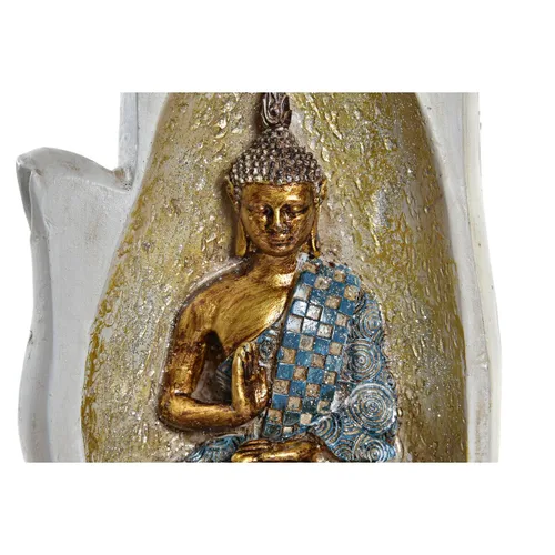Vista 4 de Figura Decorativa DKD Home Decor Gris Dorado Buda Resina (10 x 7,2 x 20,9 cm) (2 Unidades)