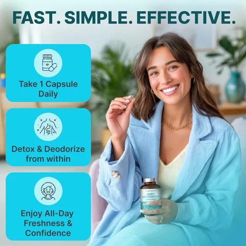 Vista 4 de Suplemento desodorizante corporal – Desodorante interno natural cápsulas de clorofila con perejil y menta – 60 pastillas veganas de 500 mg +