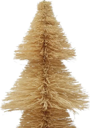 Vista 2 de Creative Co-Op Árbol de cepillo para botella de sisal con base de madera, color crema