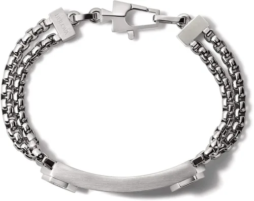 Vista 5 de Bulova Men's Precisionist Stainless Steel Double-Chain Link with Knurled Texture ID Plaque Bracelet