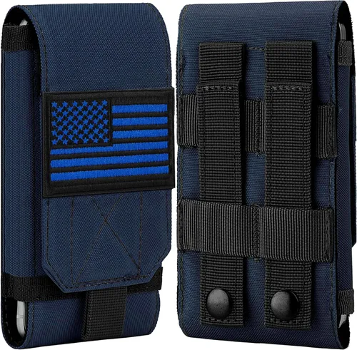 Vista 14 de Funda Táctica Molle para Teléfono, Funda de Cinturón con Asa de Bucle Resistente con Parche de Bandera para iPhone 17 Pro Max/Air/17 Pro/17/16 Pro