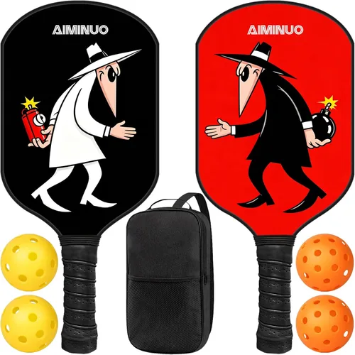 Vista 19 de Palas de pickleball de fibra de vidrio, juego de paletas de pickleball ligeras de 0.63 pulgadas para hombres, mujeres, niños, interiores y exteriores
