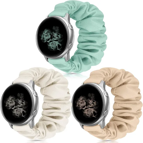 Vista 16 de Correas elásticas de repuesto para Samsung Galaxy Watch 4 5 Pro 6 7 Classic Galaxy Active 1 2 1.57 pulgadas y 1.732 pulgadas para mujer, Bla-S