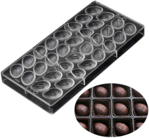 Vista 25 de Molde de policarbonato para chocolate, molde de caramelo de bricolaje, utensilios para hornear de plástico duro transparente, herramientas de 1