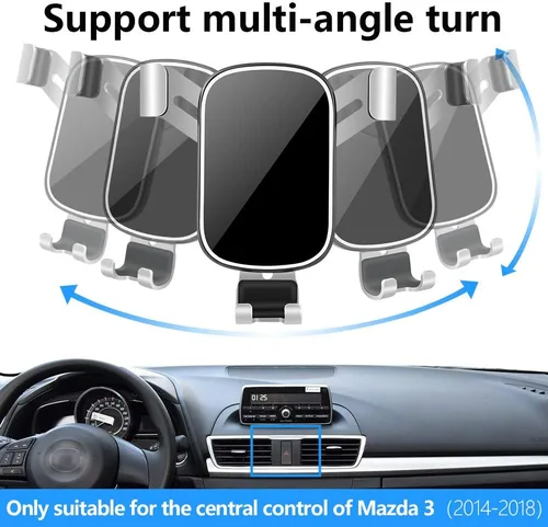 Vista 5 de LUNQIN - Soporte para teléfono de coche para Mazda 3 Sedan 2014 2015 2016 2017 2018 y Mazda-3 Hatchback 2014-2018 Auto Interior Accesorios Mejor
